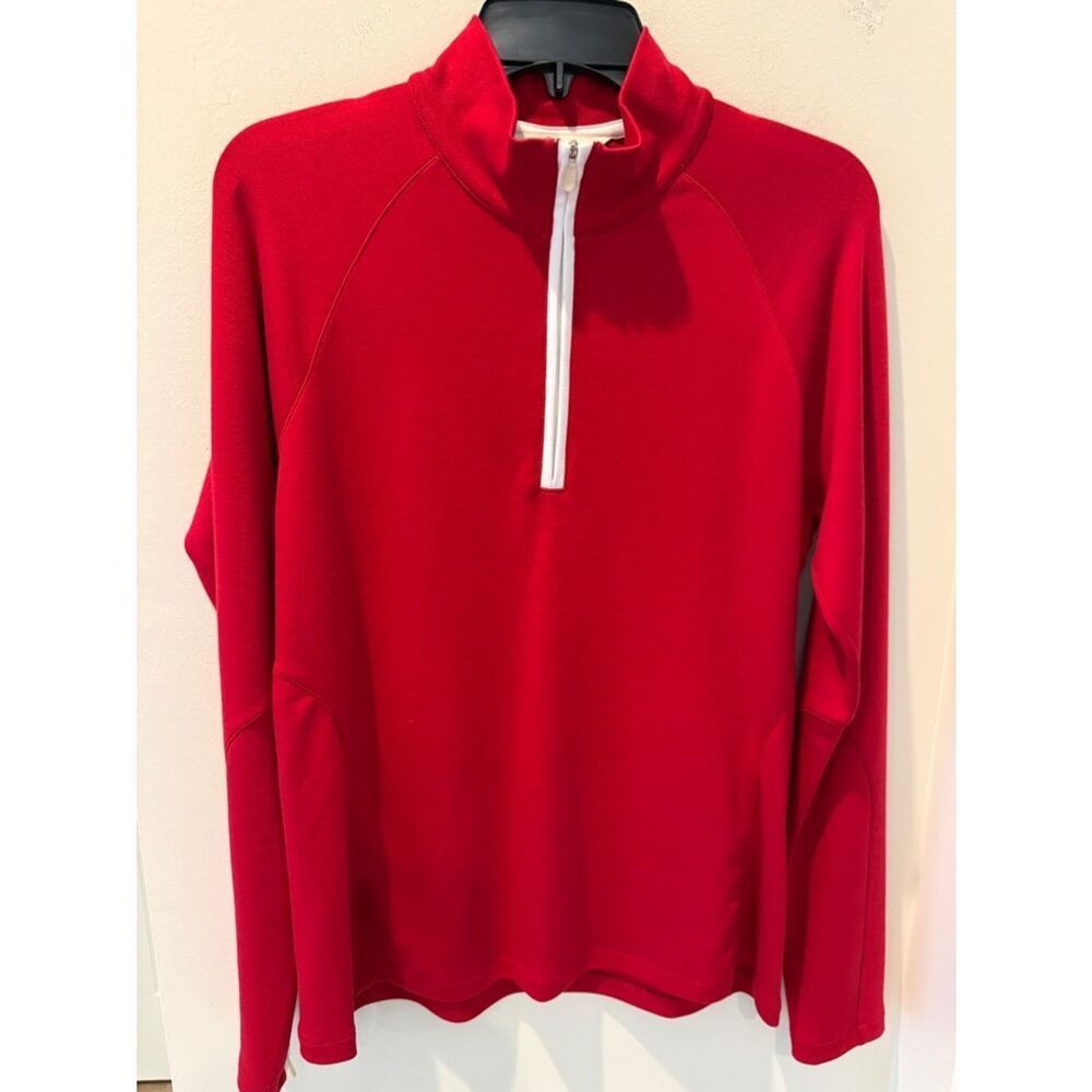 Clover by Bobby Jones Red Long-Sleeve Quarter-Zip Jersey White Trim zipper M